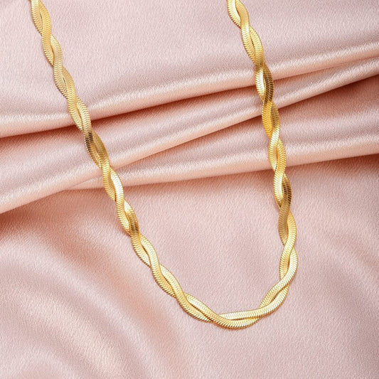 Braided Golden Chain Necklace