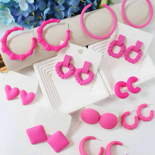 All Shapes Pink Earrings