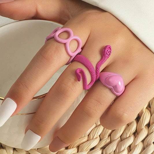 Pink Snake Rings