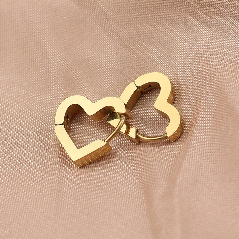 Heart Shape Gold Earrings