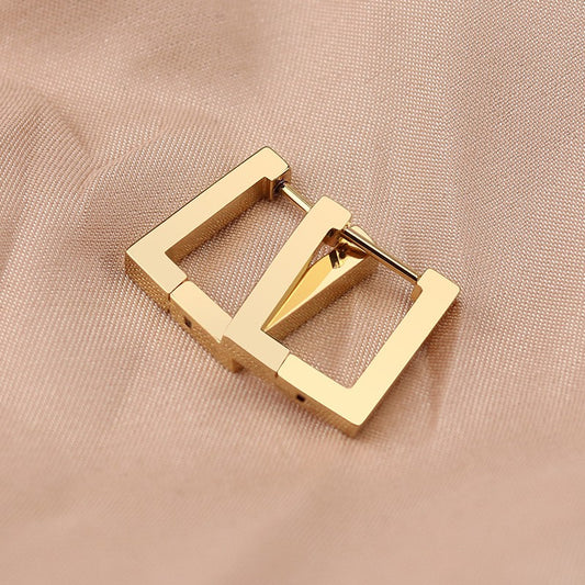 Square Shape Gold Earrings